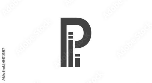 A stylized black letter P logo.