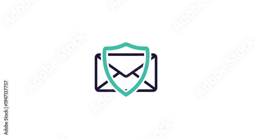Secure email icon with shield protection.
