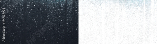 Cuadro en lienzo Water drops rainy window streak mist reflection dense overlay PNG transparent ba