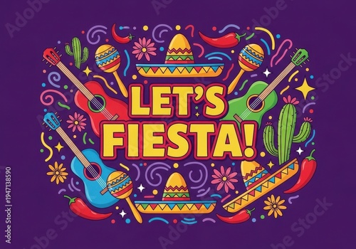 A colorful illustration for a fiesta celebration