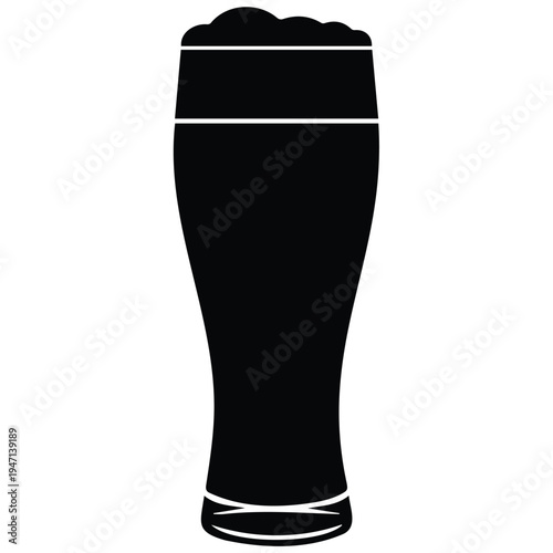 Beer glass silhouette vector illustration for refreshment beverage isolated on white background icons