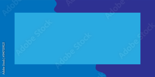 Viewing a horizontal light blue rectangle centered in an abstract blue backdrop as a minimalist design illustration