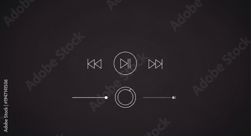 Digital Music Player Controls Interface Elements.
