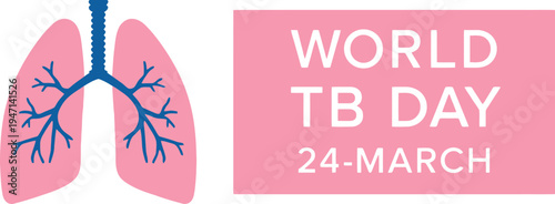 World TB Day vector illustration with lungs health awareness design medical campaign respiratory disease prevention global event concept