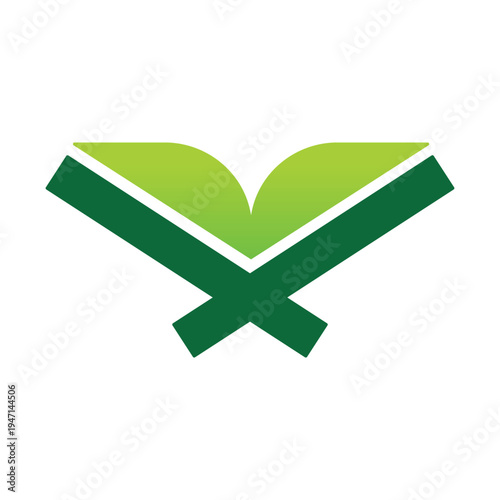 Quran icon, two-tone Islamic holy book symbol for spiritual design
