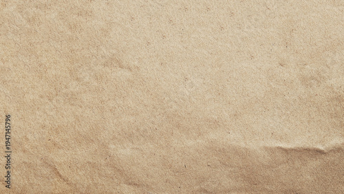 Background of brown kraft paper or cardboard texture. Abstract pattern of beige rough carton, old paper sheet, parchment or papyrus surface, vector realistic illustration. 