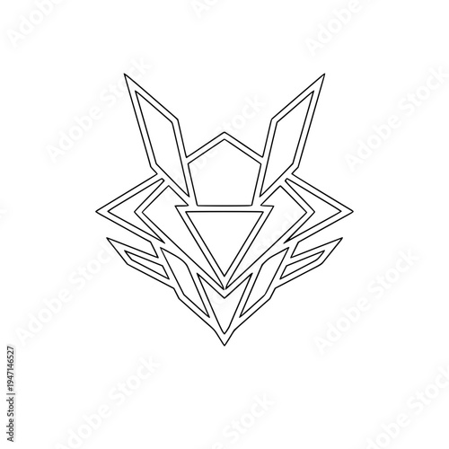 Futuristic Polygon Symbol Line Art Vector Abstract Geometric Tech Icon