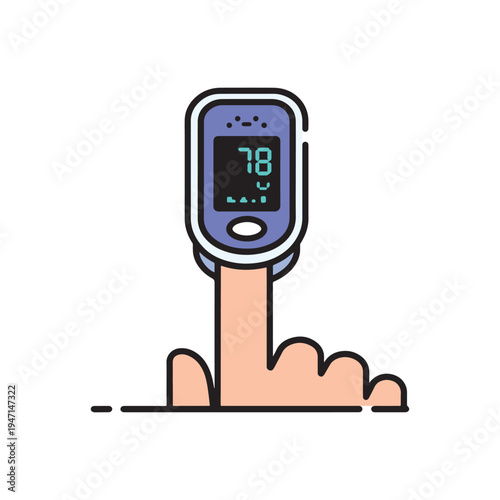 Digital Blood Glucose Test Device on Finger