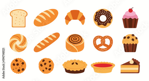 Bakery items illustration