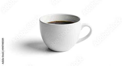 White Coffee Cup with Abstract Topographic Line Art Pattern