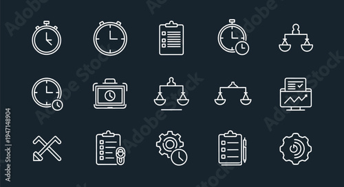 Business icons time balance and workflow