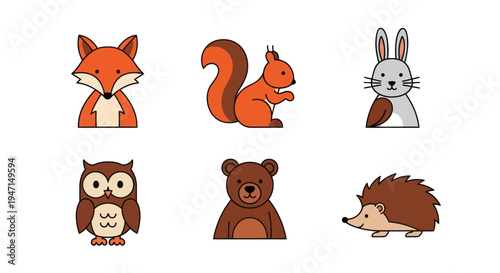 Cartoon forest animal illustrations