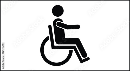 Wheelchair accessibility symbol icon, disabled person sign handicap accessible facility mobility support vector illustration
