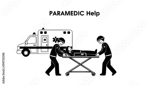 Healthcare patient care stick figure illustrations medical staff hospital service vector set isolated on white