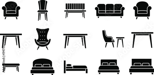 Black vector silhouette of a majestic wild boar with sharp tusks standing in a powerful side profile pose on white,