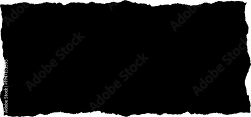 Torn paper edge with rough texture and frayed borders  blank rectangular shape