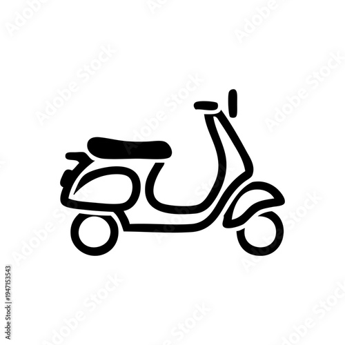 A blue electric scooter with a seat and handlebars parked on a flat surface