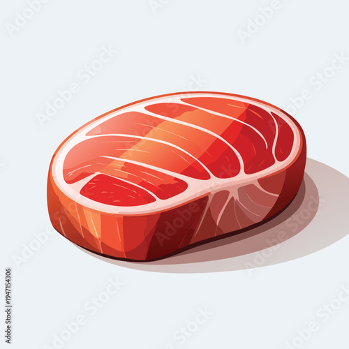Fresh raw meat cut illustration with detailed texture for culinary use