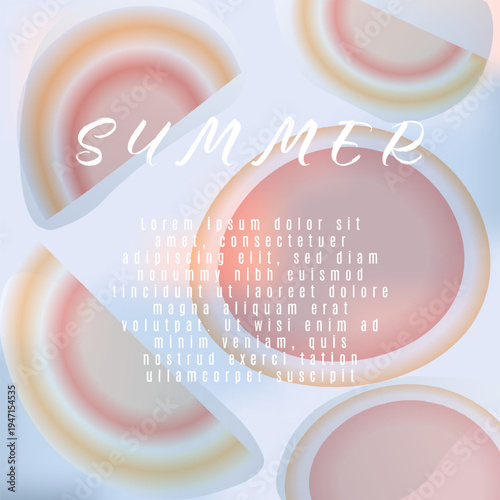Abstract Grapefruit Slices Summer Poster Template
