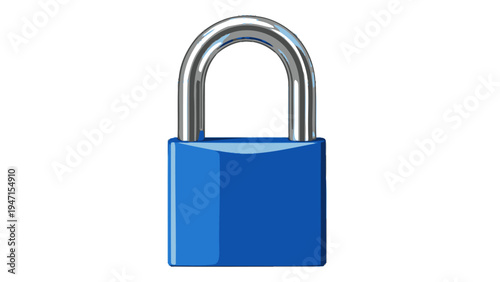 Blue Padlock Security Icon.