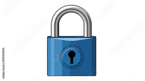 Blue Padlock Security Lock.