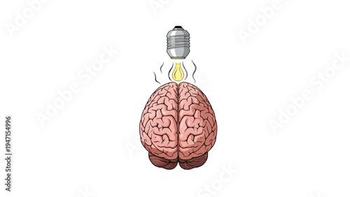 Brain with Light Bulb.