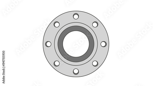 Metal Flange with Bolts.