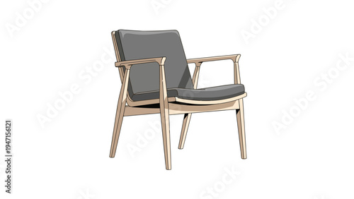 Modern Chair with Cushion.