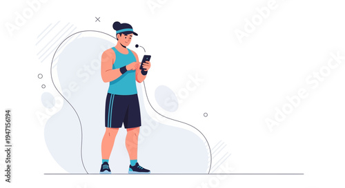 Fit Woman Using Smartphone for Fitness Tracking and Workout Motivation