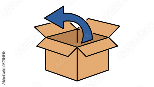 Open Cardboard Box Illustration.