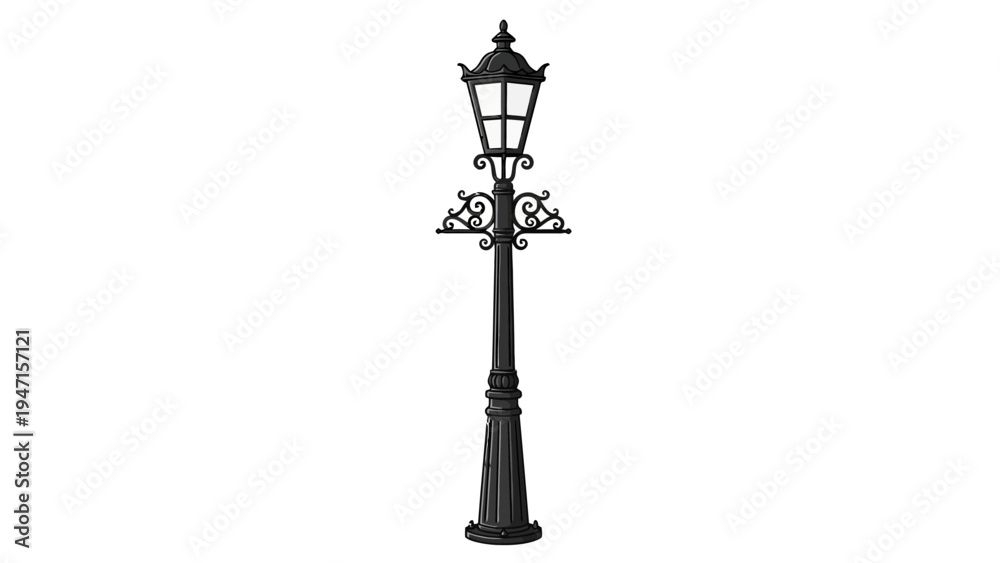 Obraz premium Ornate Black Street Lamp.