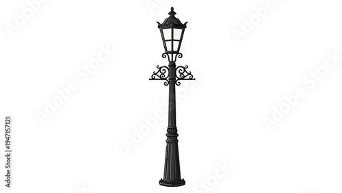Ornate Black Street Lamp.