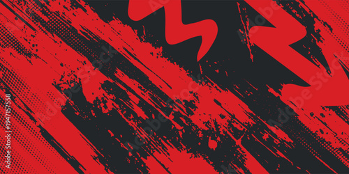 Background, contrast red and black color abstract template for business design. Technology style. You can use it for advertising, sports posters, templates, business presentations. Vector illustration