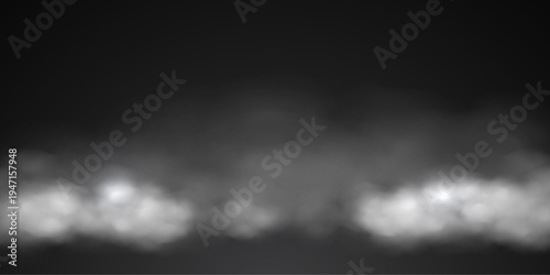 Smoke background with blurred white fog. Abstract dark mist effect with glowing soft edges and low contrast gradient. Mysterious atmospheric haze texture. Vector illustration