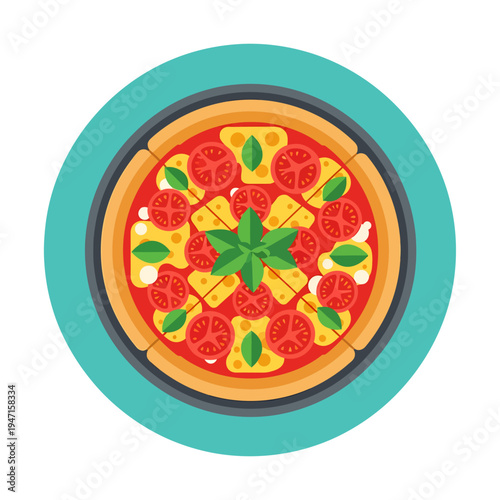 Pizza Paradise: a delicious pizza topped with fresh, vibrant ingredients, a culinary masterpiece ready to be enjoyed.