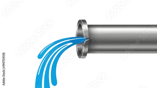 Water Flowing from Pipe.