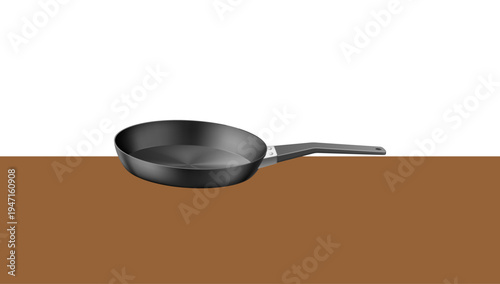 Non stick frying pan kitchen cookware utensil illustration vector artwork design for culinary cooking graphics