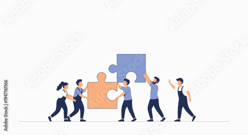 Teamwork Puzzle Pieces Collaboration People Business Solution Strategy