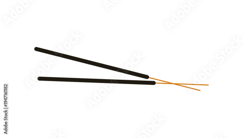 Burning incense sticks spiritual aroma illustration vector artwork design for meditation yoga temple ritual graphics