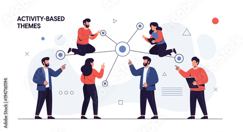 Teamwork Collaboration Concept: People connected in a network, sharing ideas and working together.