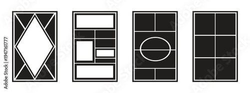 Collection of  blank Photo Strip, Photo Frame, photography and collage template.  Photo album or memory wall idea for banner, poster, mockup. vector illustration.  vector illustration.