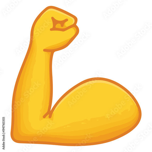 Schilderij op canvas Flexed Arm Emoji