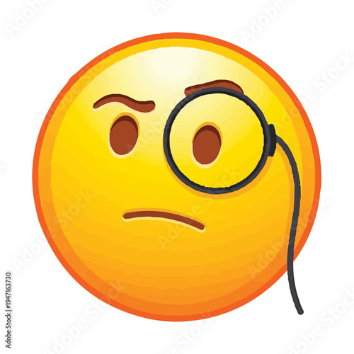 Obraz na plátně Skeptical Monocle Emoticon