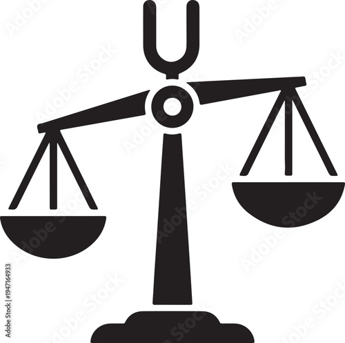 Justice scale icon depicting law balance and legal equality for courthouse advocacy or judicial system concept representation