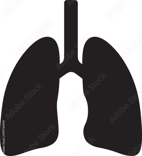 Human lungs icon illustrating respiratory system anatomy and breathing function healthcare symbol for pulmonary medicine needs