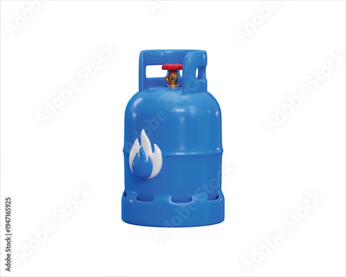 LPG gas cylinder icon 3d render concept of cookware cooking gas cylinder icon vector illustration