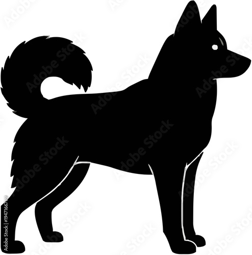 Siberian Husky Dog Silhouette – Flat Vector Plotter Cut File
