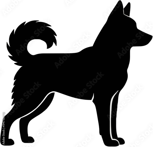 Siberian Husky Dog Silhouette – Flat Vector Plotter Cut File