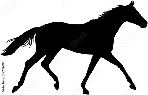 Thoroughbred Racehorse Silhouette – Flat Vector Plotter Cut File