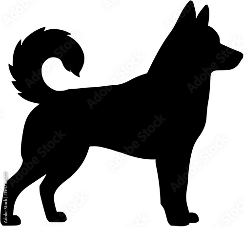 Siberian Husky Dog Silhouette – Flat Vector Plotter Cut File